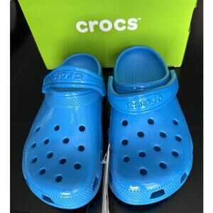 CROCS Classic Clogs Neon Highlighter Blue 209683-4OS Men's 5 Women's 7 NEW $50